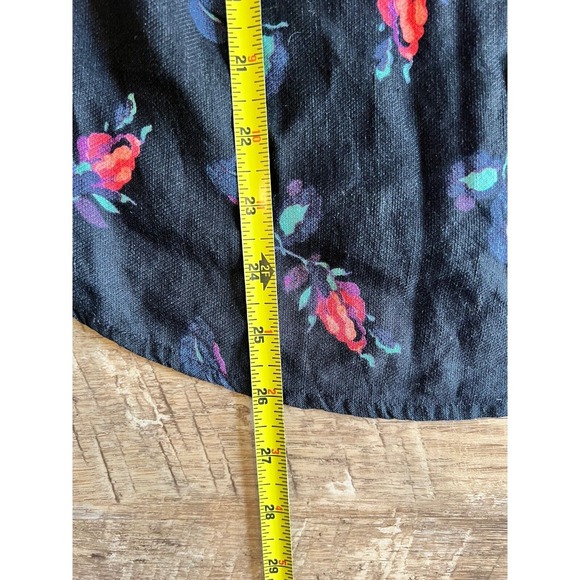 Anthropologie Maeve Black Floral GardeniaButton Shoulder‎ Blouse Size XS - Picture 8 of 10